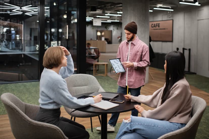 Project manager reviewing a website design